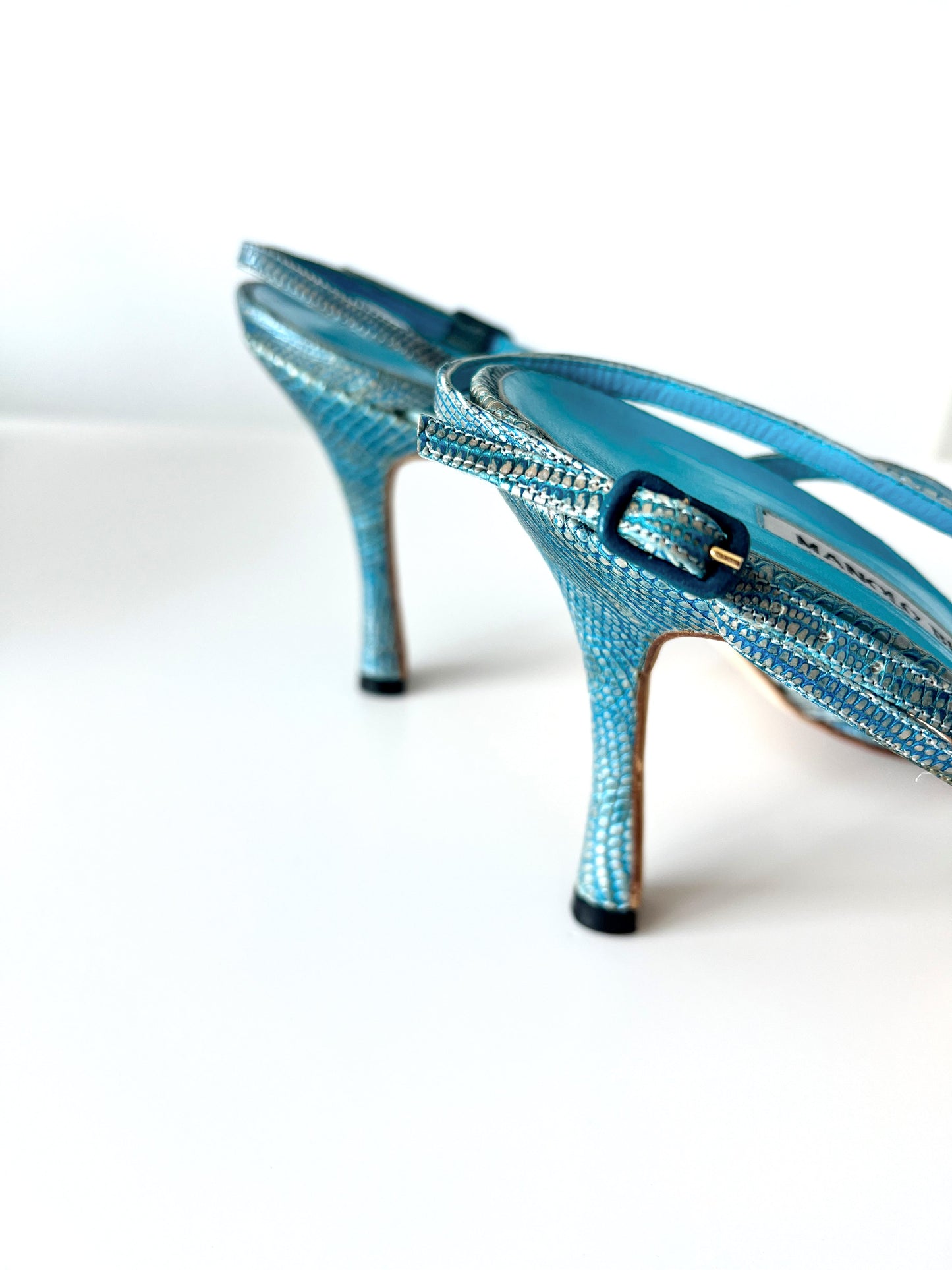 Blue Snakeskin Manolo Blahnik Heels (SOLD)