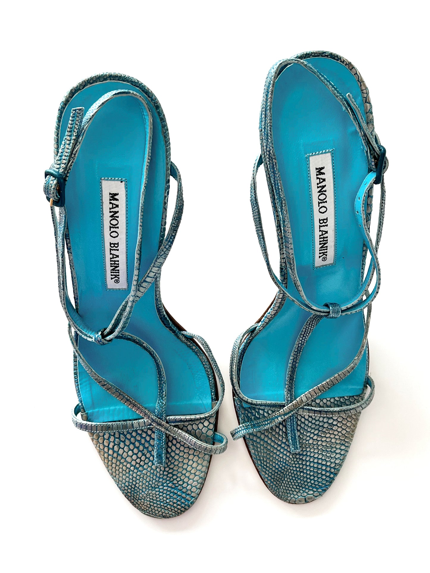 Blue Snakeskin Manolo Blahnik Heels (SOLD)