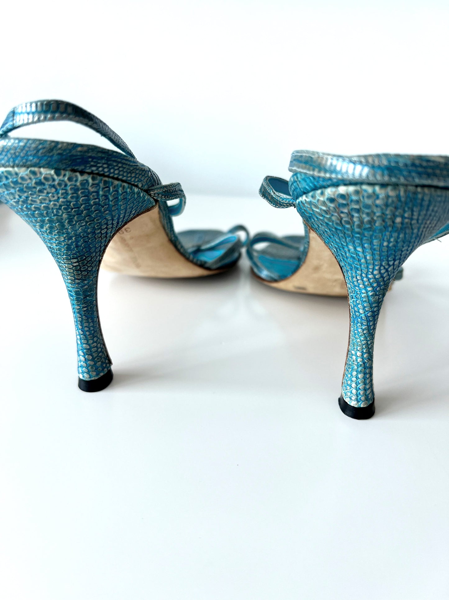 Blue Snakeskin Manolo Blahnik Heels (SOLD)