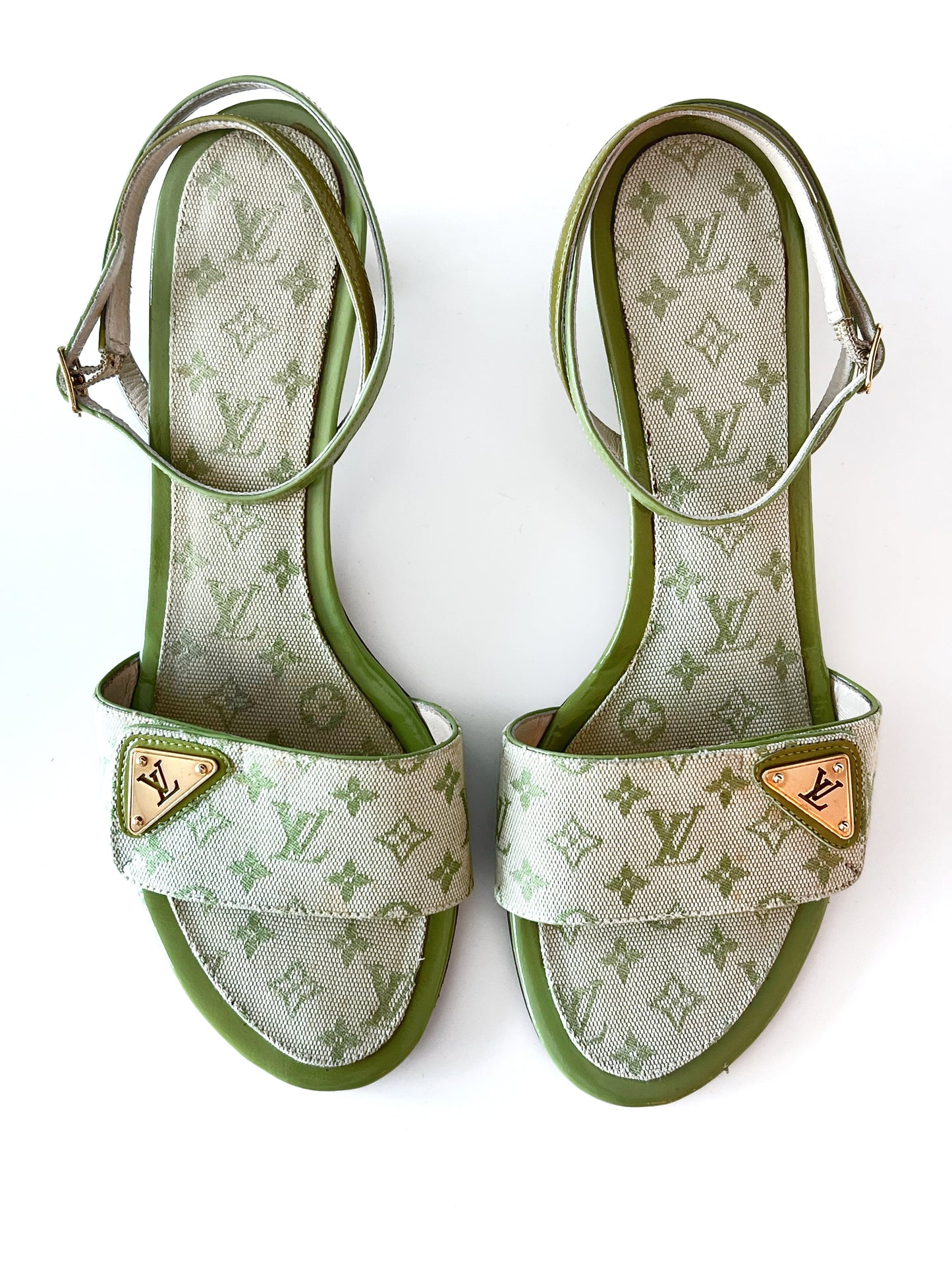 Green Louis Vuitton Kitten Heels (Size 36) (SOLD)