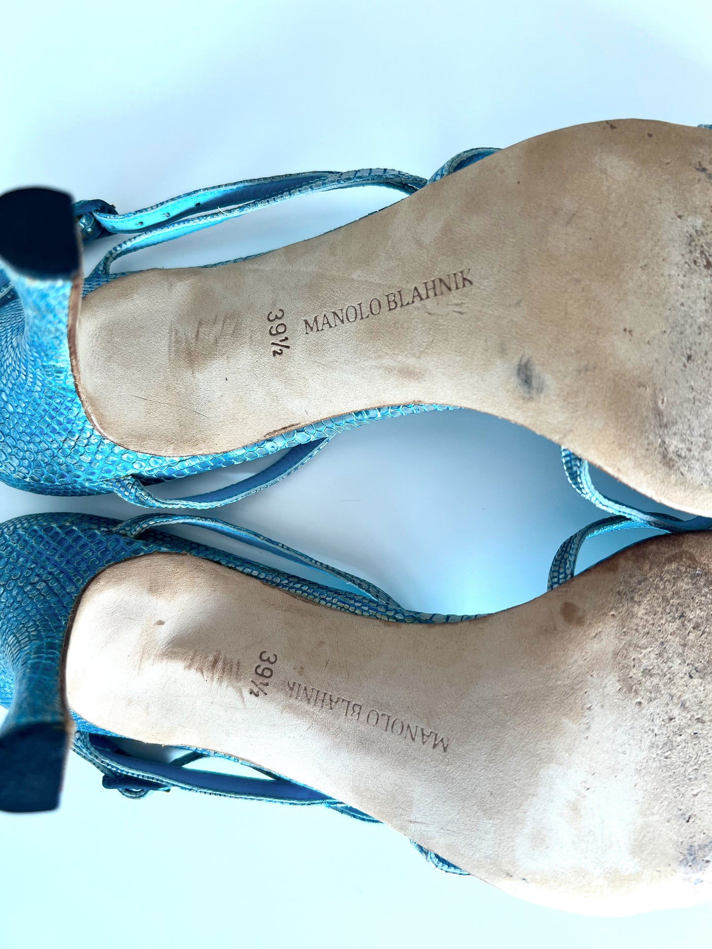 Blue Snakeskin Manolo Blahnik Heels (SOLD)