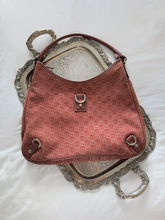 Red Suede Gucci Tote