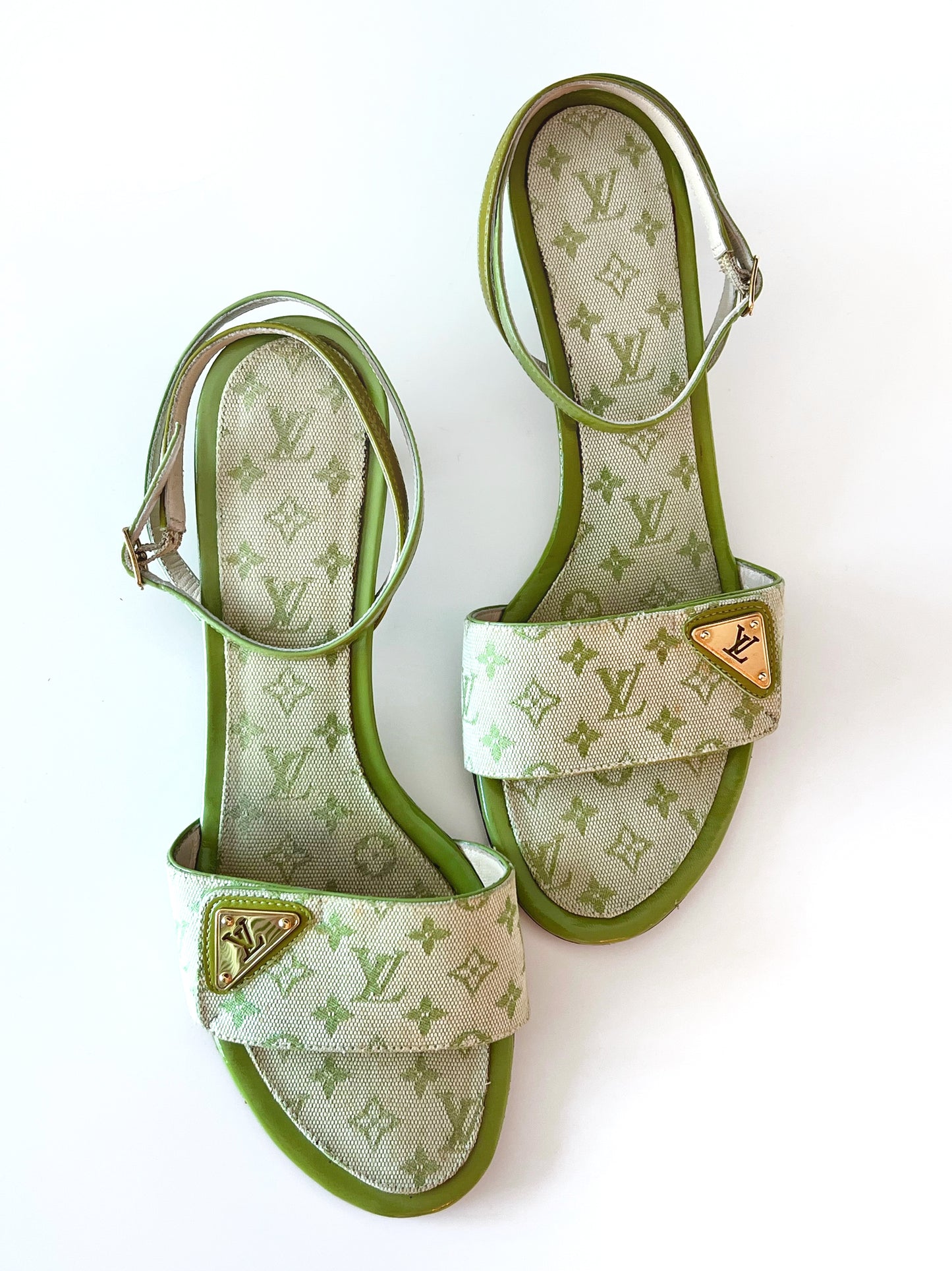 Green Louis Vuitton Kitten Heels (Size 36) (SOLD)