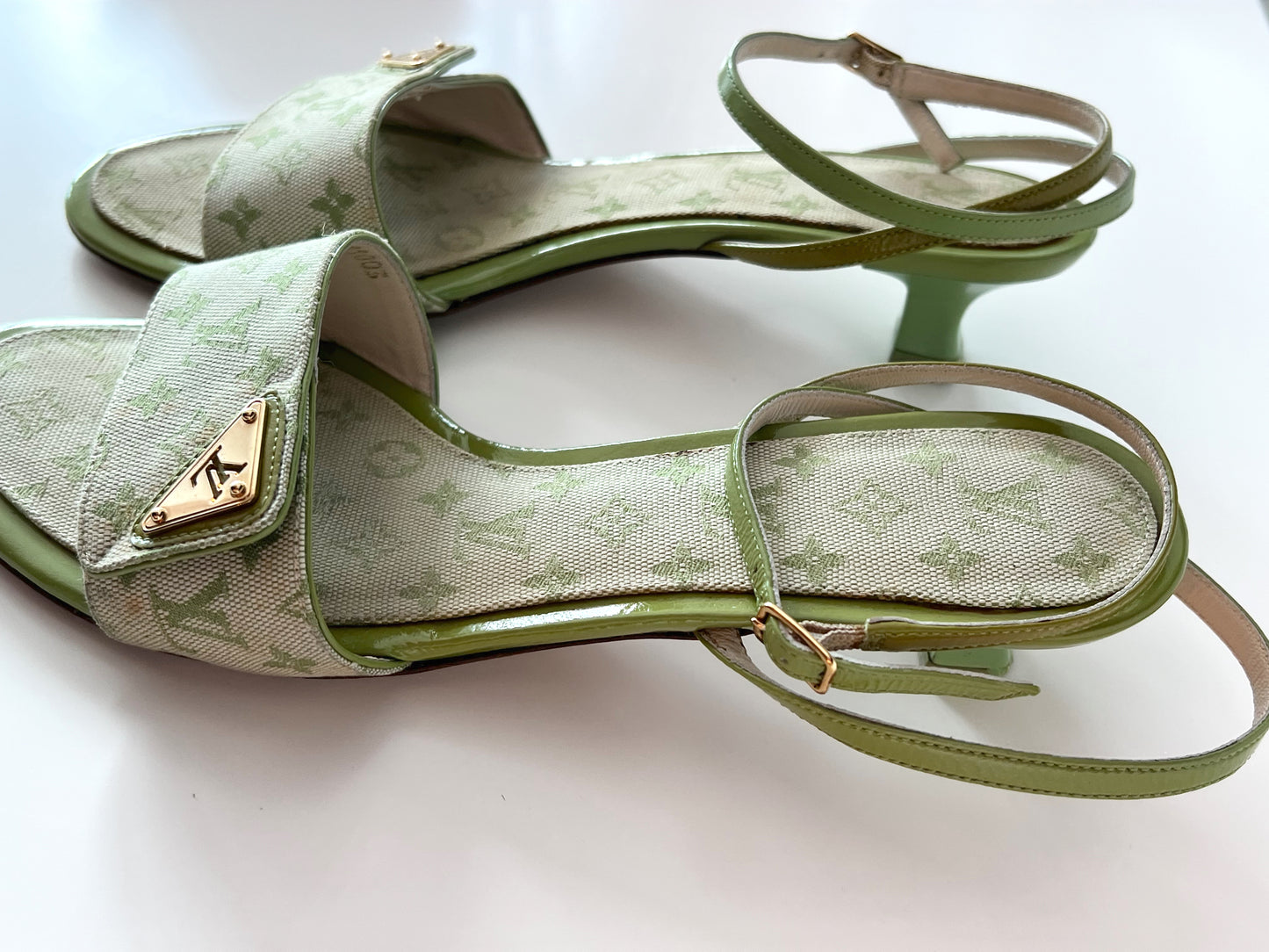 Green Louis Vuitton Kitten Heels (Size 36) (SOLD)